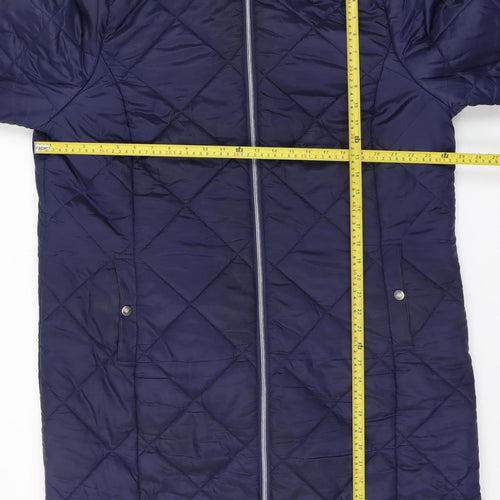 Friends Like These Women’s Blue Quilted Long Hooded Coat Size 22
