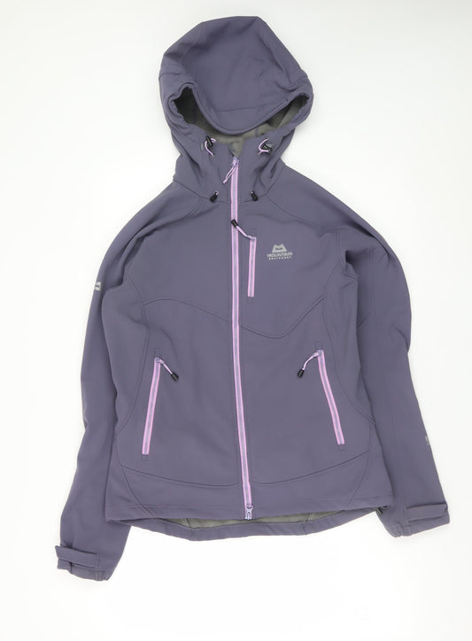 Mountain Equipment Women Purple Softshell Hooded Jacket Size 12
