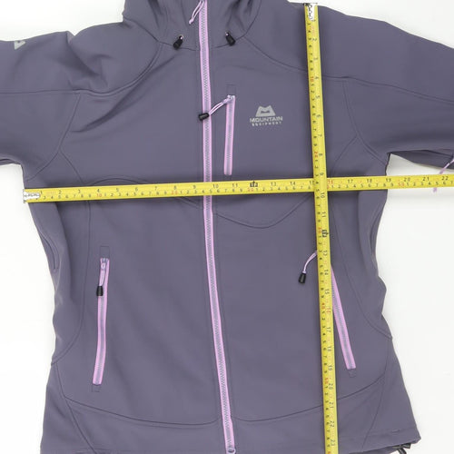 Mountain Equipment Women Purple Softshell Hooded Jacket Size 12
