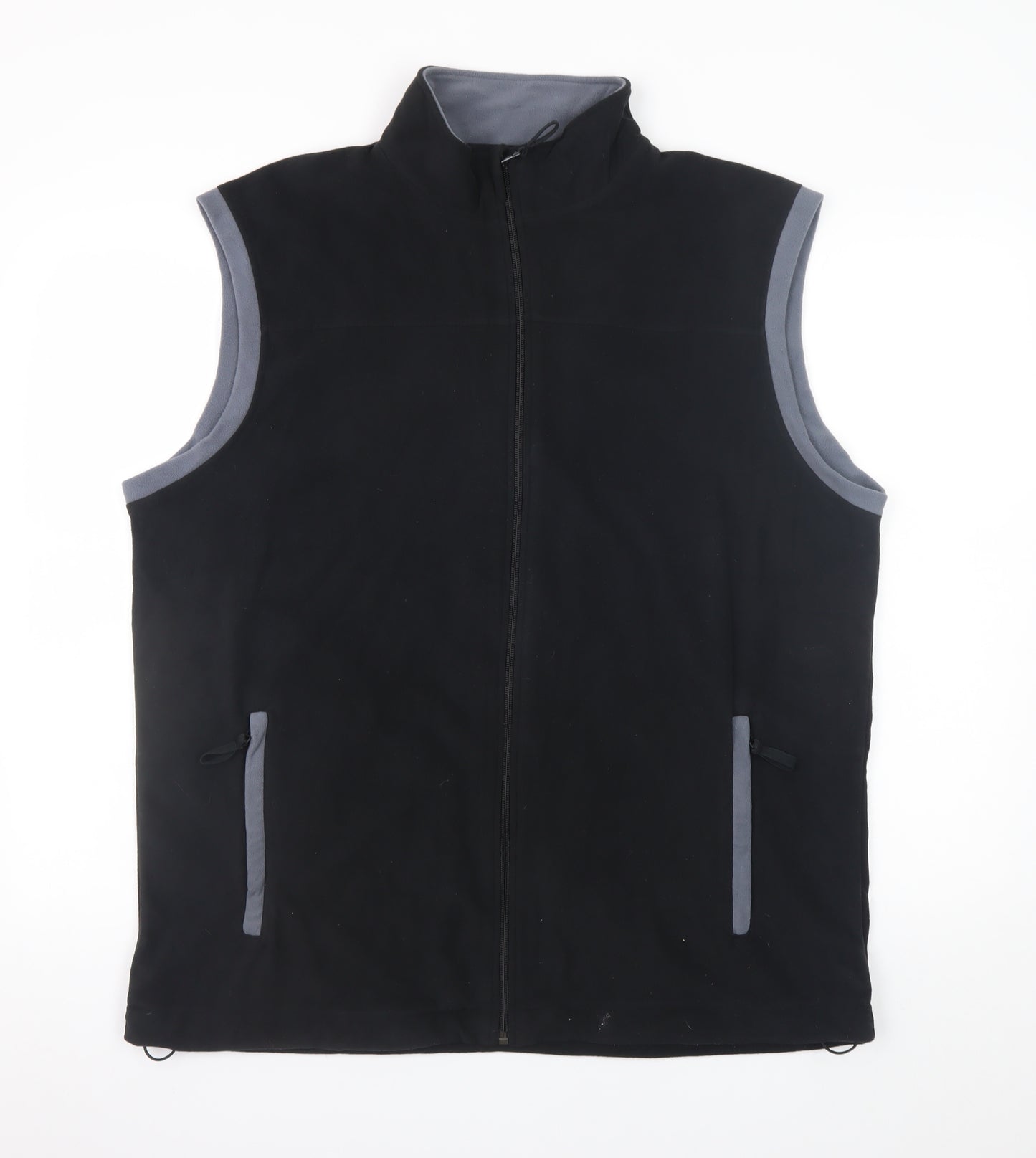 Crane Mens Black Fleece Bodywarmer XL Full Zip Lightweight Vest