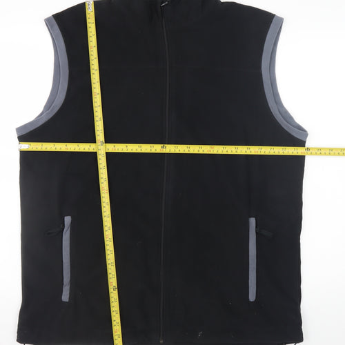Crane Mens Black Fleece Bodywarmer XL Full Zip Lightweight Vest