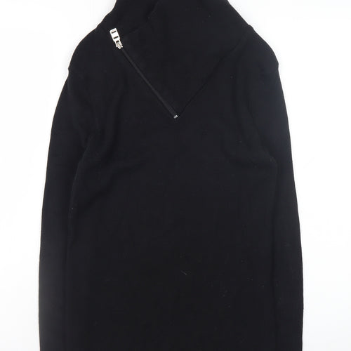 Stone UK Men’s Black High Neck Zip Pullover Jumper XL