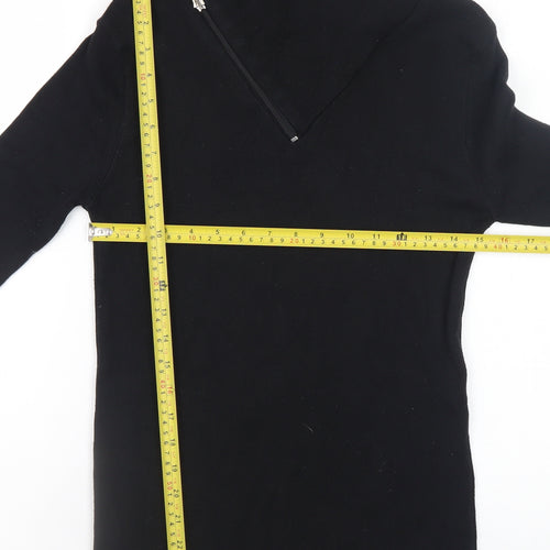 Stone UK Men’s Black High Neck Zip Pullover Jumper XL