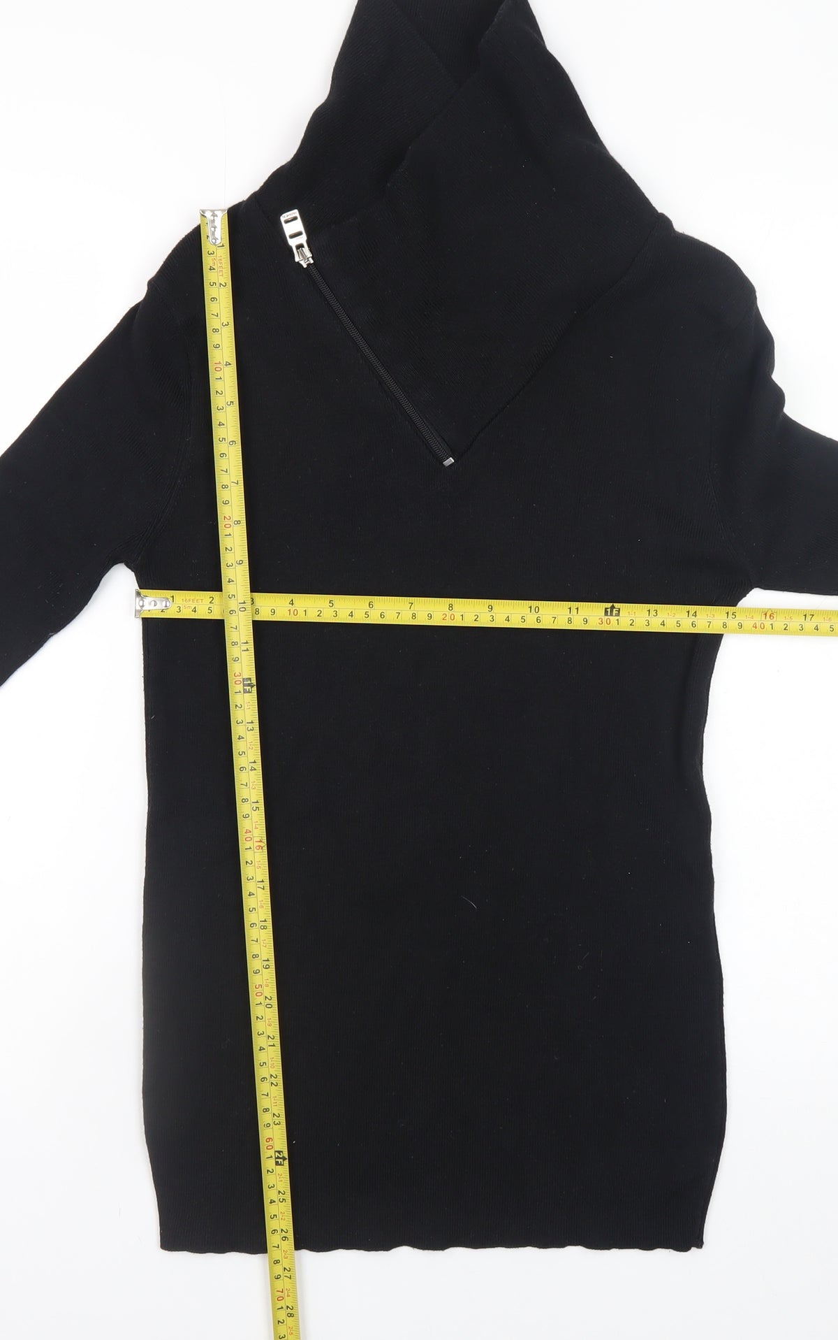 Stone UK Men’s Black High Neck Zip Pullover Jumper XL