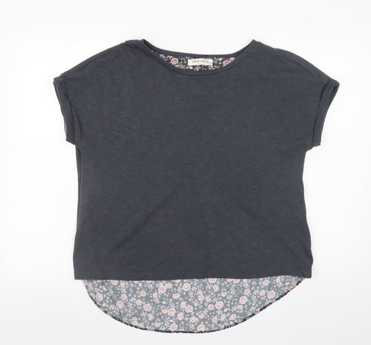 Marks and Spencer Women’s Grey Floral Hem Short Sleeve T-Shirt Size 14