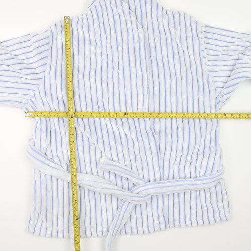 Marks and Spencer Women's Blue Striped Fleece Robe Size 20-22