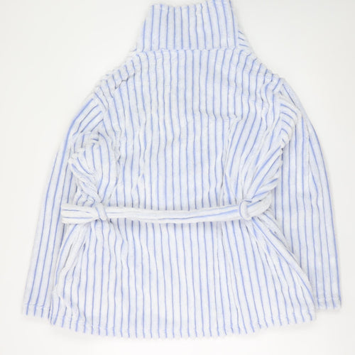 Marks and Spencer Women's Blue Striped Fleece Robe Size 20-22