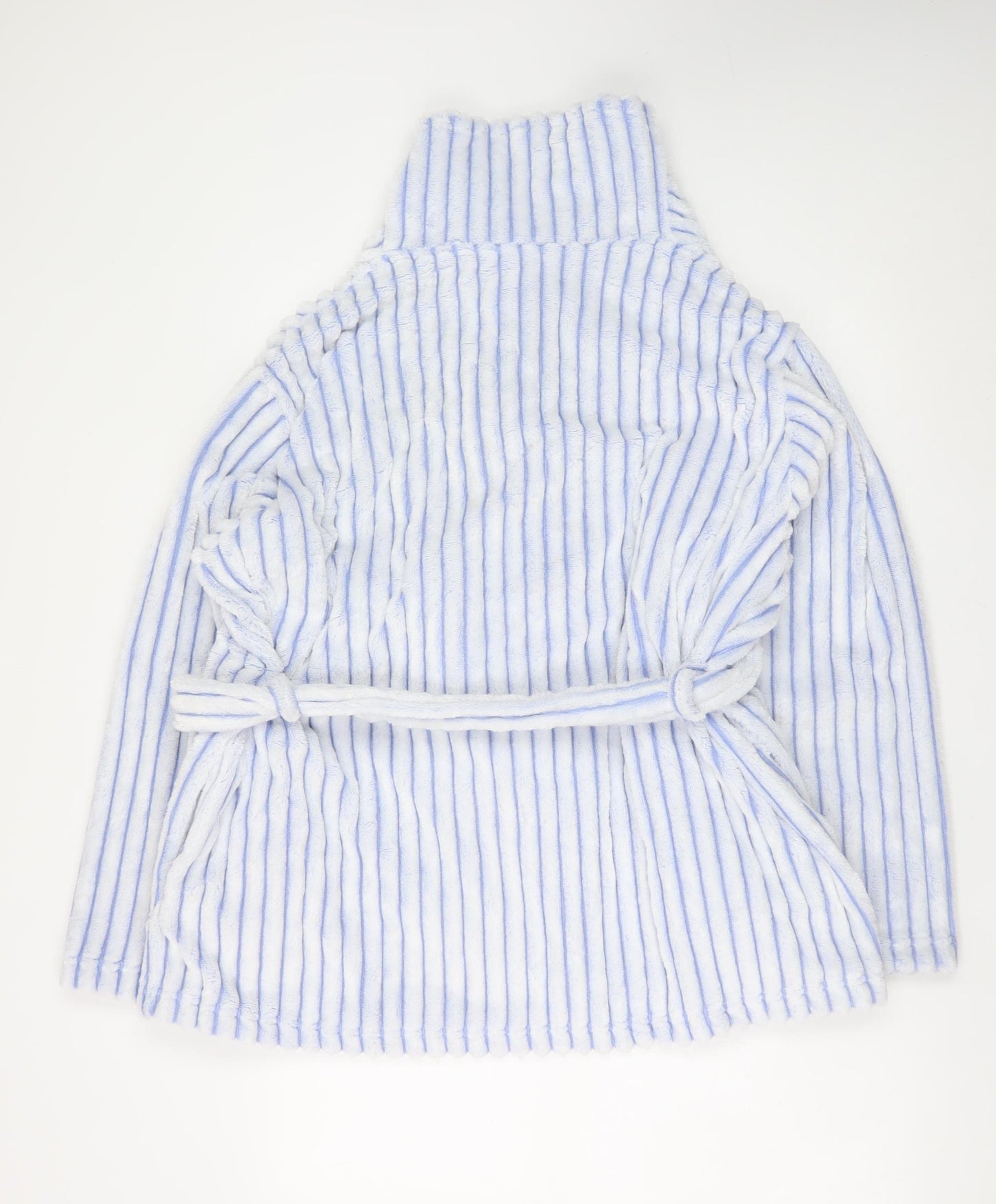 Marks and Spencer Women's Blue Striped Fleece Robe Size 20-22