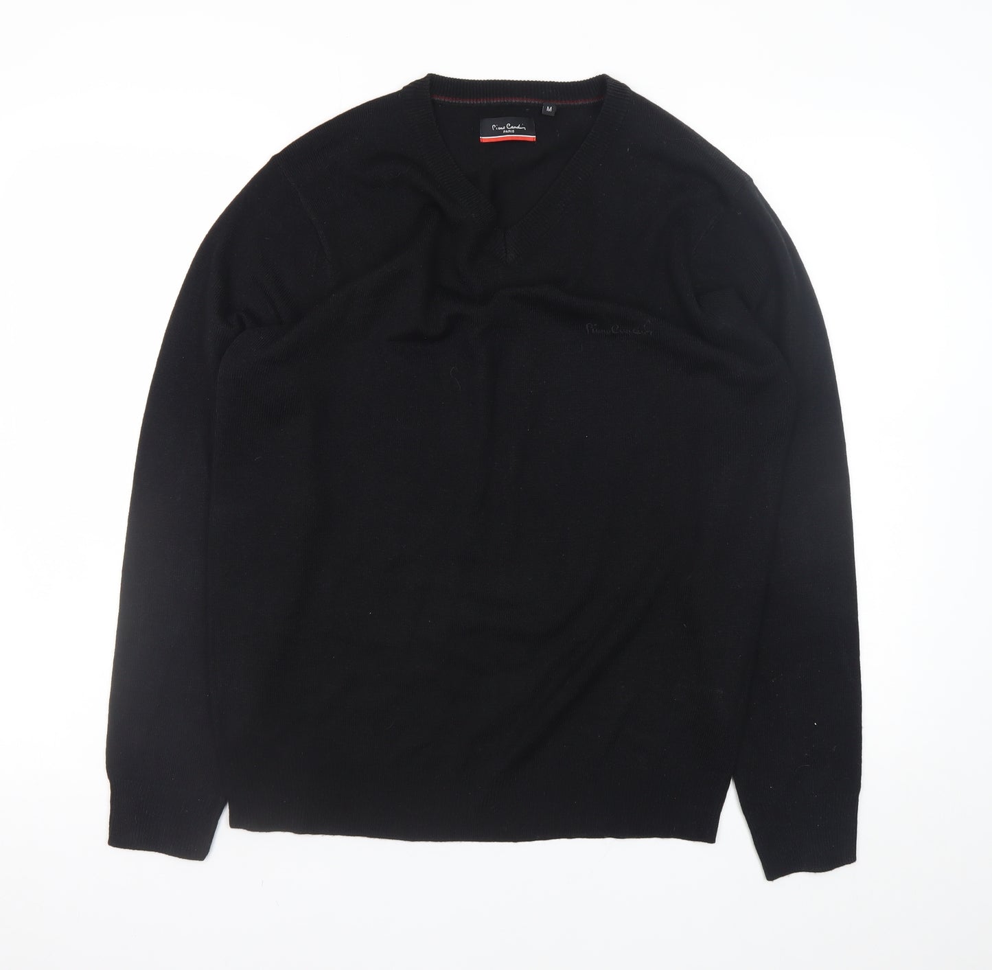 Pierre Cardin Men's Black V-Neck Acrylic Jumper M