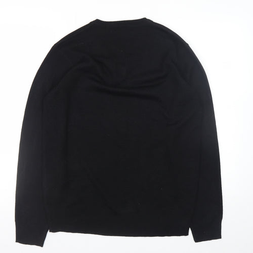 Pierre Cardin Men's Black V-Neck Acrylic Jumper M
