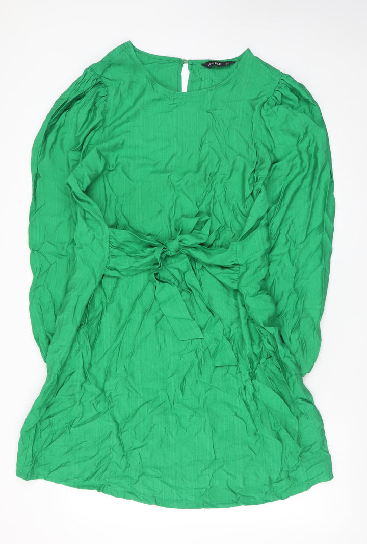 F&F Women’s Green Fit & Flare Belted Long Sleeve Dress Size 18