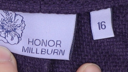 Honor Millburn Women's Purple Size 16 Straight Trousers