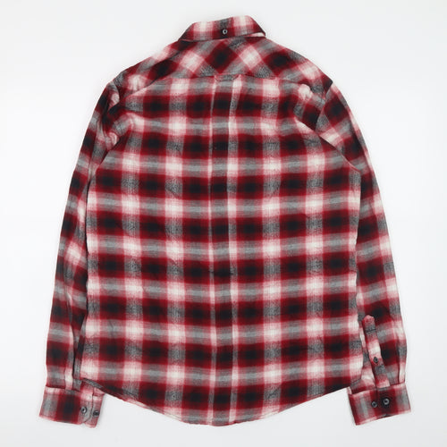 Ben Sherman Men's Red Check Long Sleeve Button-Up Shirt Size M