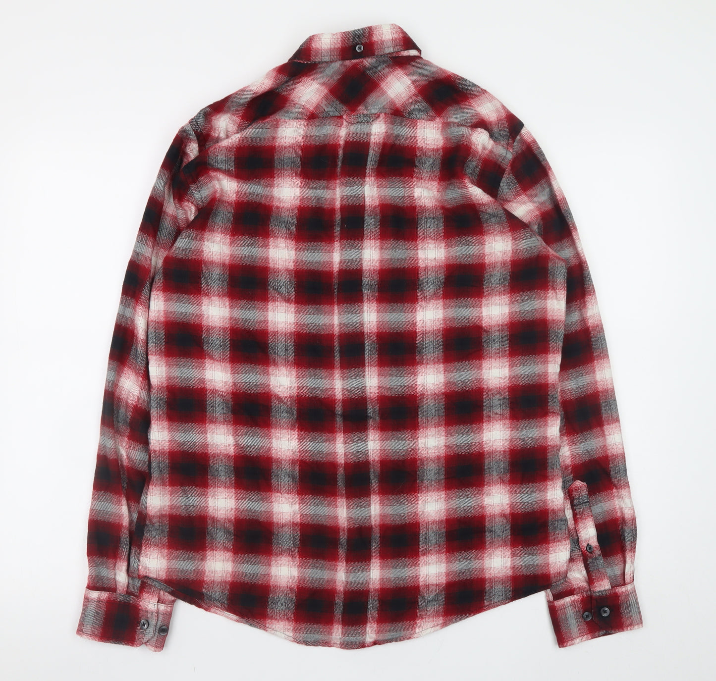 Ben Sherman Men's Red Check Long Sleeve Button-Up Shirt Size M
