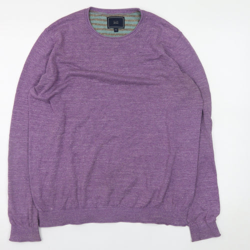 John Lewis Men's Purple Cotton Crew Neck Jumper Size S