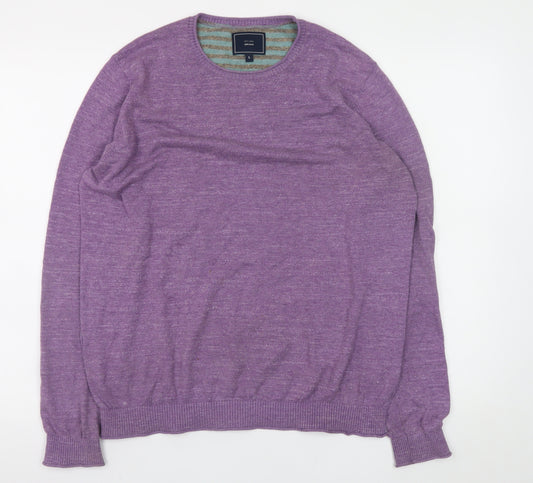 John Lewis Men's Purple Cotton Crew Neck Jumper Size S