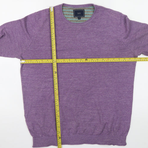 John Lewis Men's Purple Cotton Crew Neck Jumper Size S