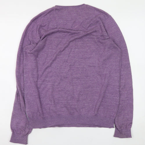 John Lewis Men's Purple Cotton Crew Neck Jumper Size S