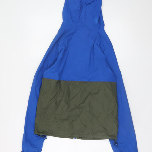 Next Men's Blue Windbreaker Jacket S Hooded Lightweight Nylon