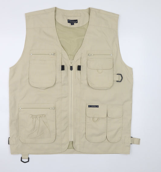 Champion Men's Beige L Lightweight Utility Waistcoat with Pockets