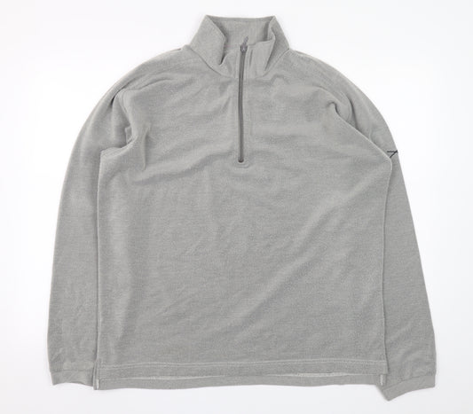 Regatta Men's Grey 1/4 Zip Fleece Sweatshirt M Outdoor Pullover