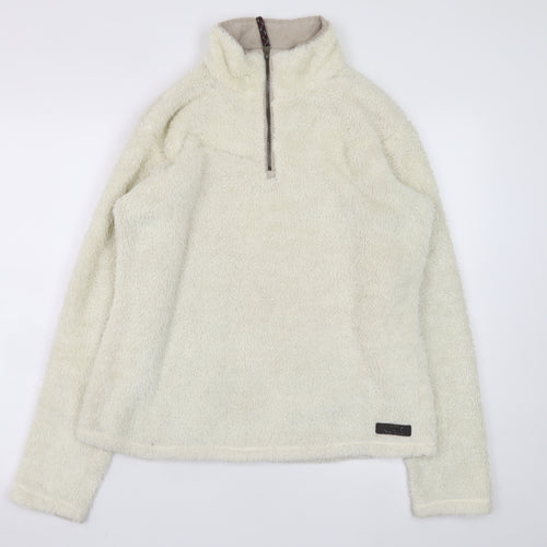 Regatta Women Ivory 1/4 Zip Fleece Sweatshirt UK 12 Outdoor Wear