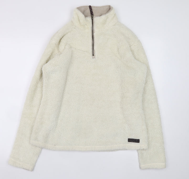 Regatta Women Ivory 1/4 Zip Fleece Sweatshirt UK 12 Outdoor Wear