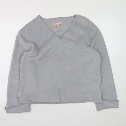 Marks and Spencer Women Grey V-Neck Pullover Sweatshirt Size M