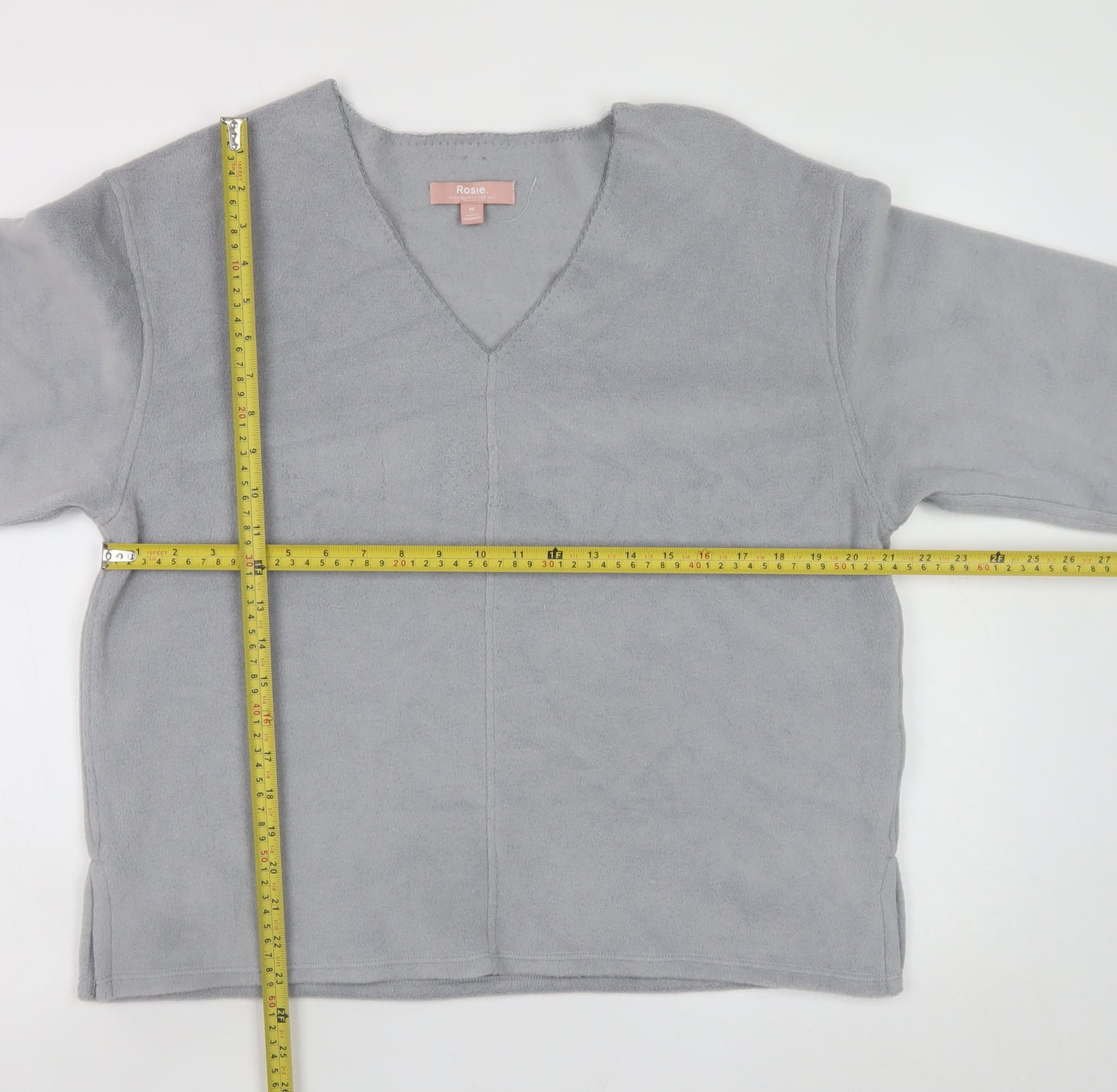 Marks and Spencer Women Grey V-Neck Pullover Sweatshirt Size M