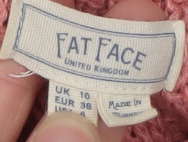 Fat Face Women's Pink Colour Block Knit Jumper Size 10