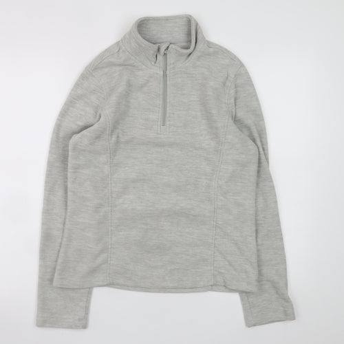 Crane Womens Grey 1/2 Zip Pullover Sweatshirt Size 8-10