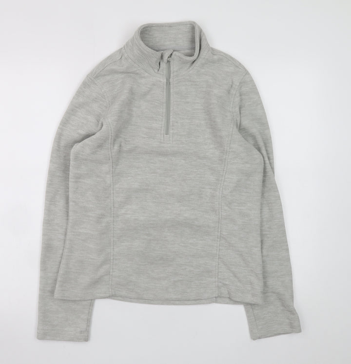 Crane Womens Grey 1/2 Zip Pullover Sweatshirt Size 8-10
