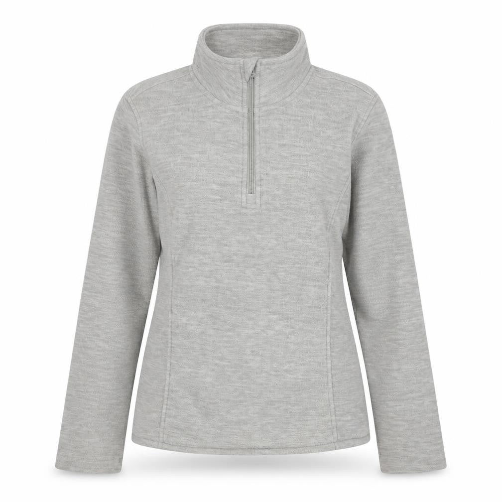 Front view of Crane women’s grey 1/2 zip pullover sweatshirt, size UK 8-10