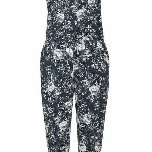 F&F Women Black Floral Sleeveless Jumpsuit Size 10 Viscose Casual Style