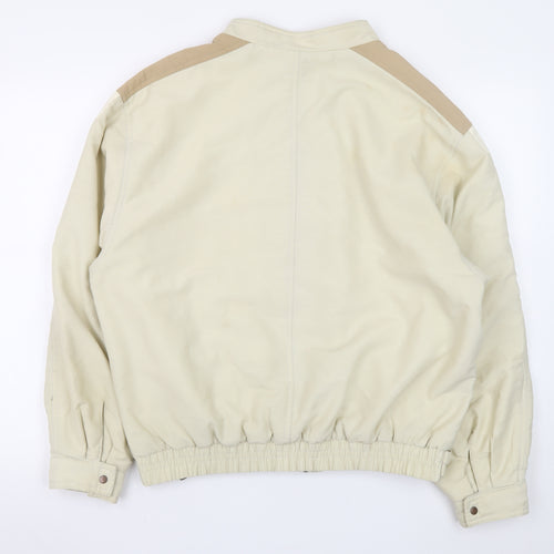 Galaxy Womens Beige XL Bomber Jacket Cotton Blend Zip Buckle Casual