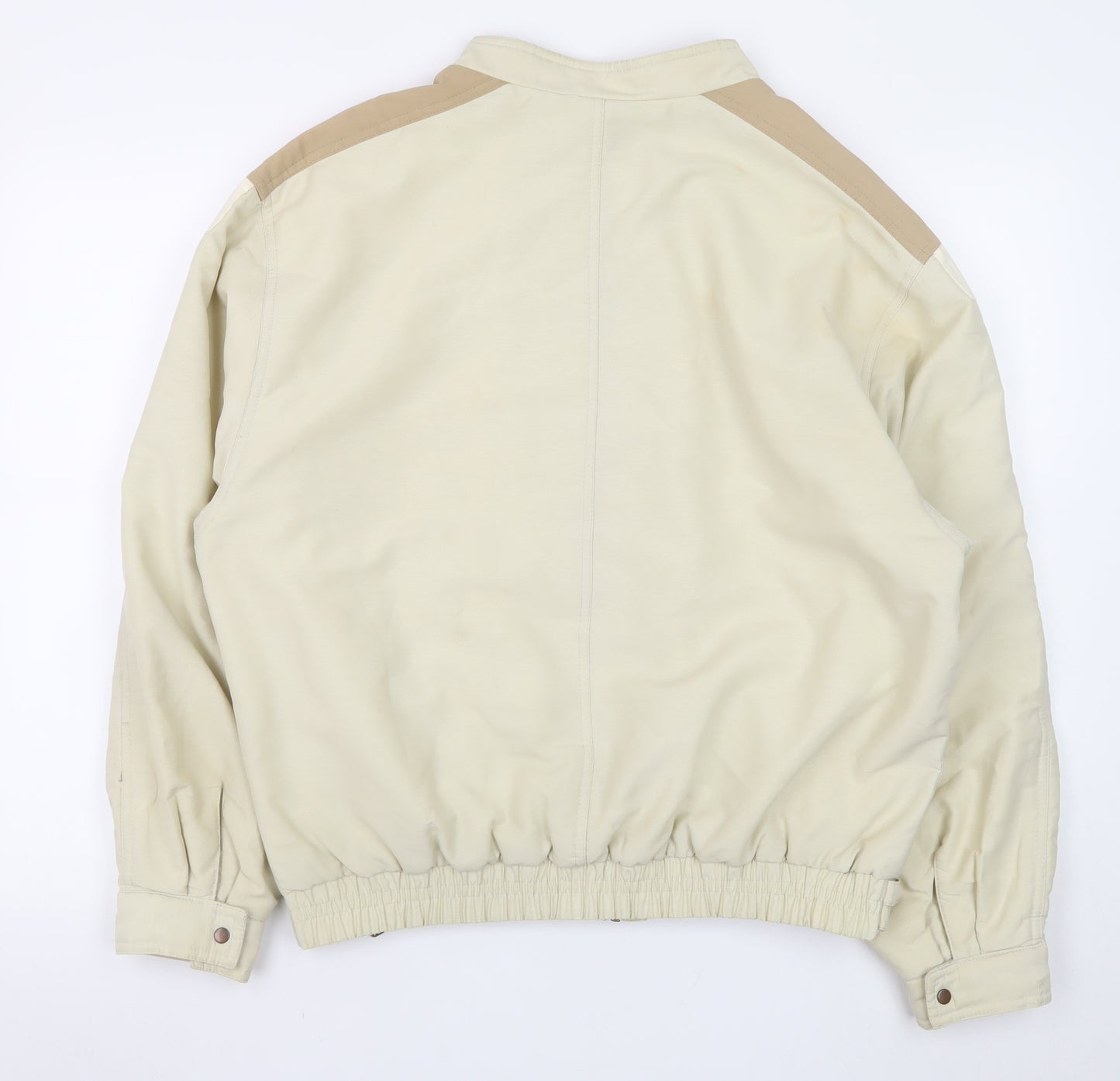 Galaxy Womens Beige XL Bomber Jacket Cotton Blend Zip Buckle Casual