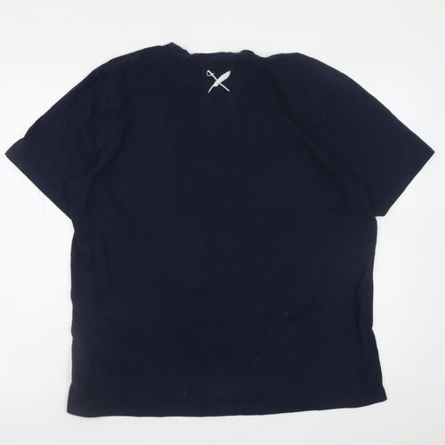 TOBEFRANK Men's Blue XL Crew Neck Sustainable Cotton T-Shirt