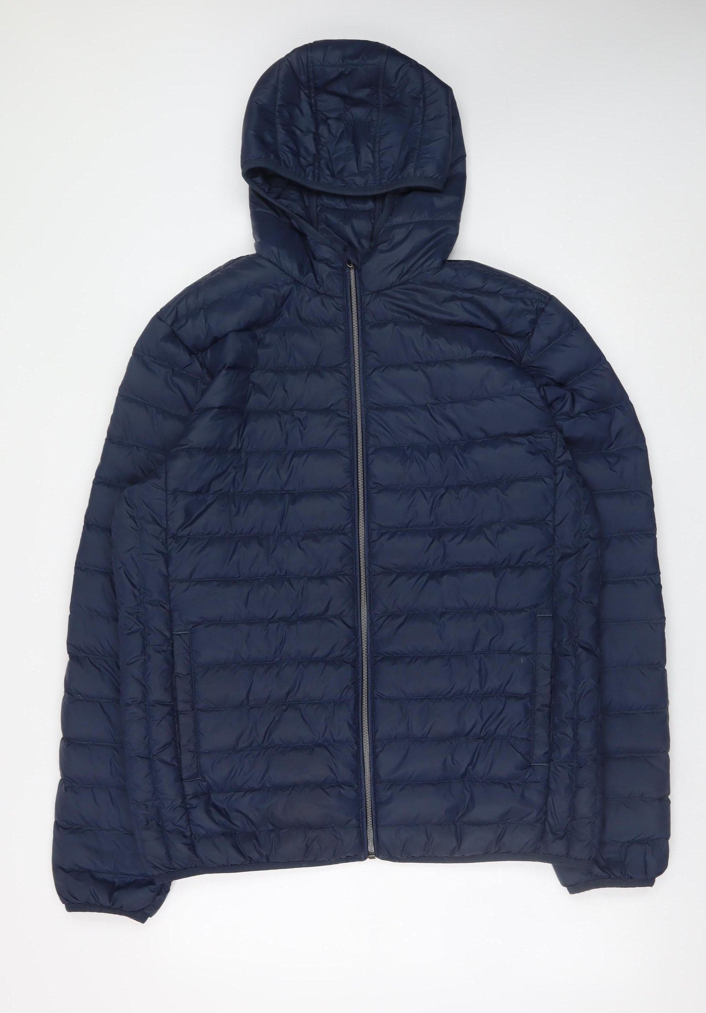 Livergy Men’s Blue Hooded Puffer Jacket Size 44 Regular Fit
