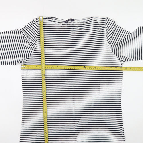 Marks and Spencer Women’s Navy Striped 3/4 Sleeve Cotton T-Shirt Size 16