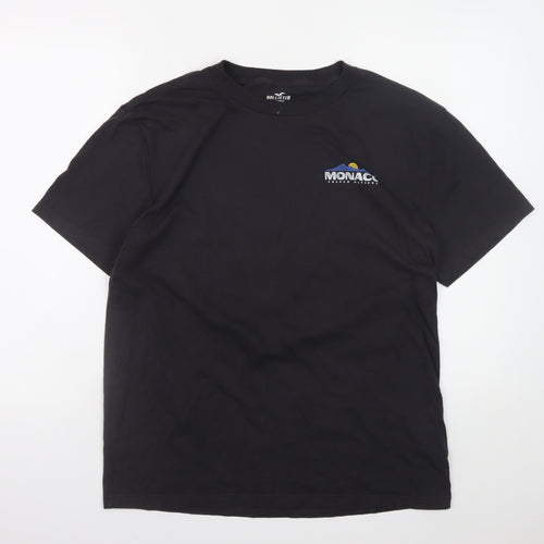 Hollister Men's Black Monaco Graphic Relaxed Fit T-Shirt Medium