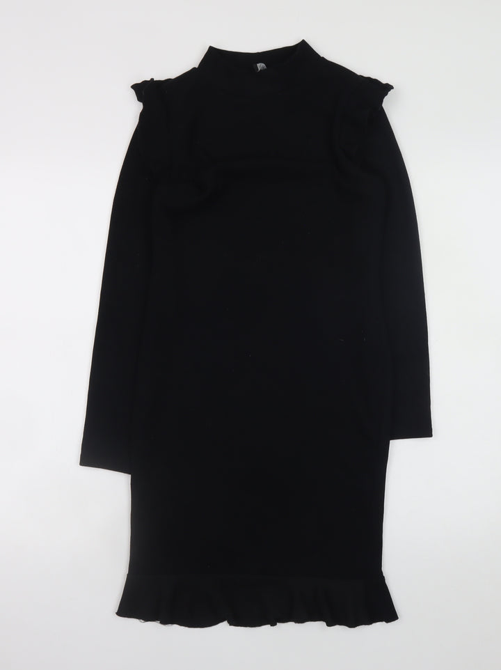 I Saw It First Womens Black Size 10 Bodycon Knit Long Sleeve Dress