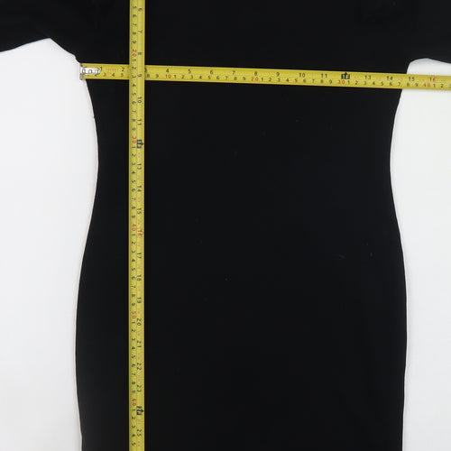 I Saw It First Womens Black Size 10 Bodycon Knit Long Sleeve Dress