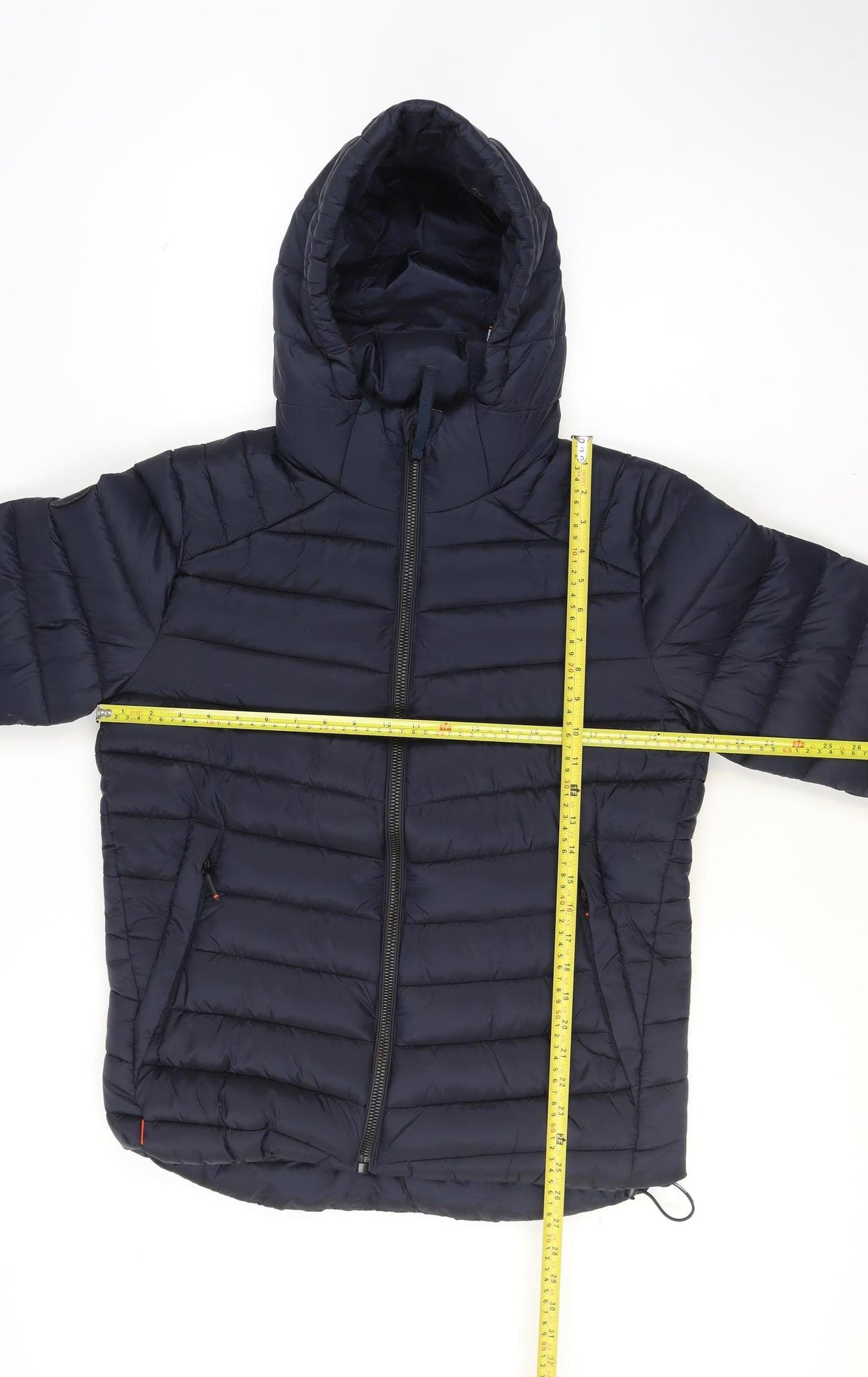 Superdry Men's Blue Hooded Puffer Jacket Size M Winter Nylon