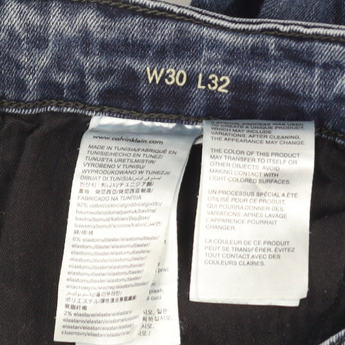 Calvin Klein Men's Blue Skinny Fit Jeans W30 L32 Denim