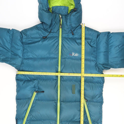 Rab Men's Blue Down Puffer Hooded Winter Jacket Size S