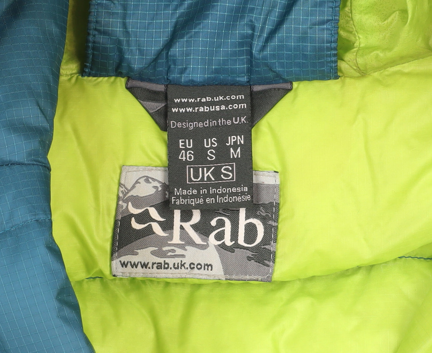 Rab Men's Blue Down Puffer Hooded Winter Jacket Size S