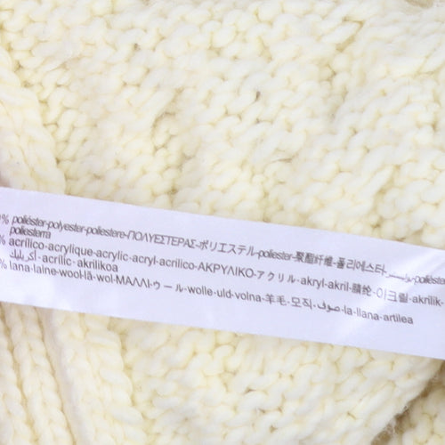 Zara Women Ivory Chunky Knit Cable Cardigan Size S