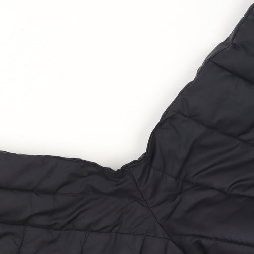 Ellesse Men's Black Puffer Jacket M Hooded Quilted Full Zip Lightweight Winter Coat