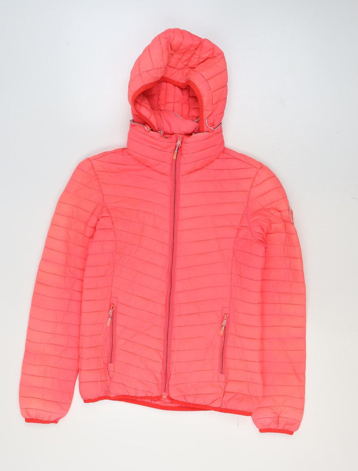 Superdry Womens Pink Hooded Puffer Jacket M Lightweight Casual