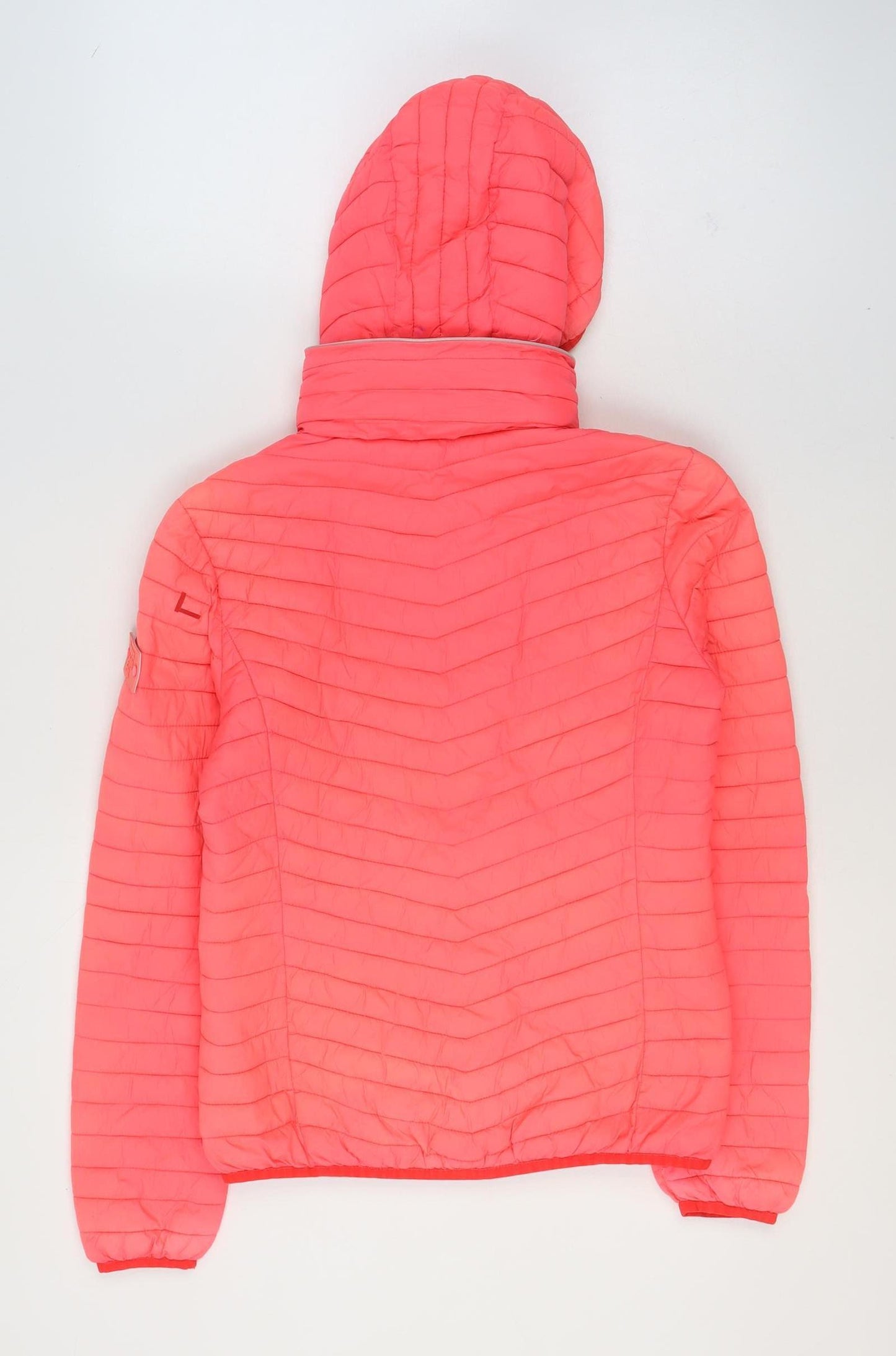 Superdry Womens Pink Hooded Puffer Jacket M Lightweight Casual